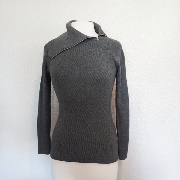 WHBM Slate Gray Ribbed Sweater Size XXSP - Picture 2 of 11